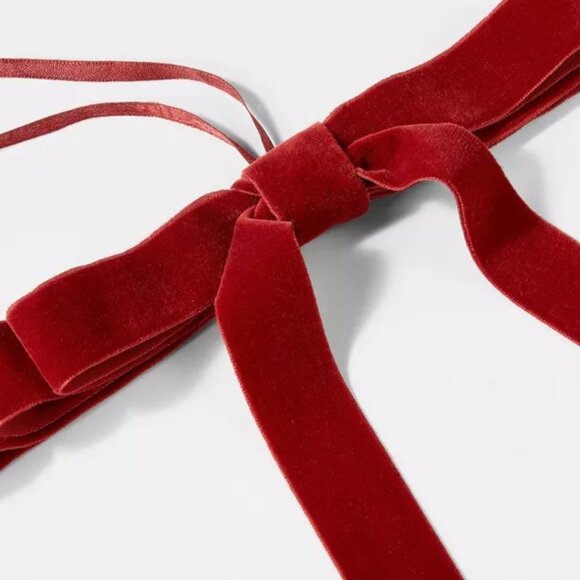 Set of 8 Velvet Christmas Bows Threshold Studio McGee - Picture 2 of 3